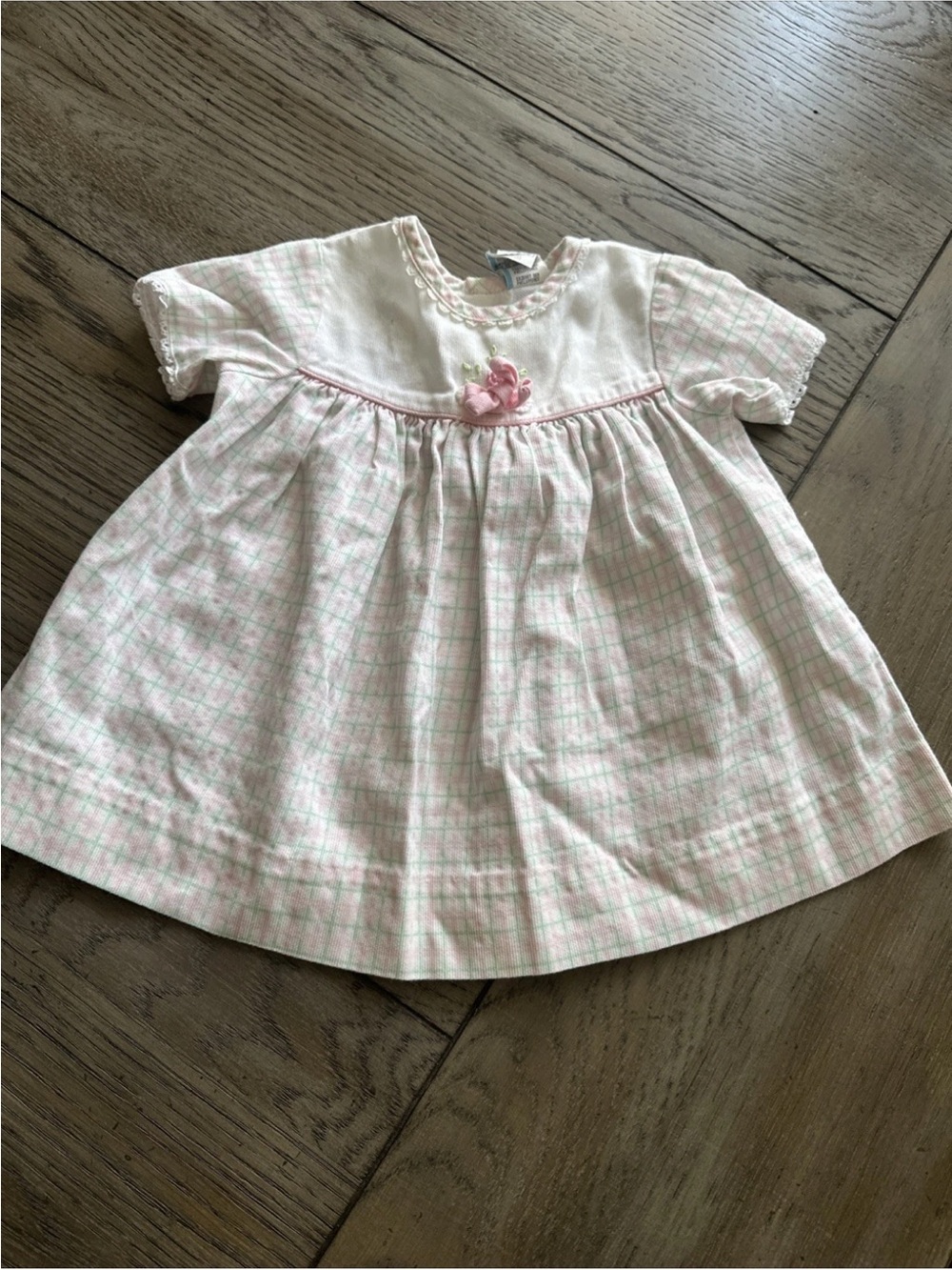Vintage 1997 Baby Togs Pink Plaid Dress 6-9M